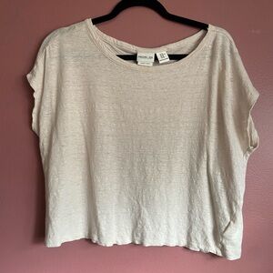 Rachel Zoe boxy crop linen top XL